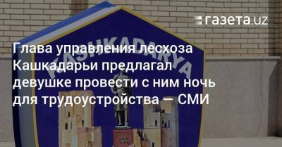 Глава управления лесхоза Кашкадарьи предлагал девушке провести с ним ночь для трудоустройства — СМИ - gazeta.uz - Узбекистан