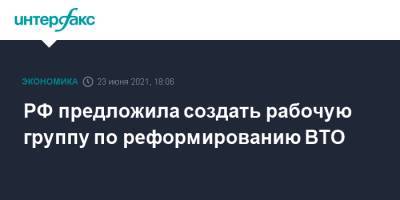 РФ предложила создать рабочую группу по реформированию ВТО - interfax.ru - Москва - Женева