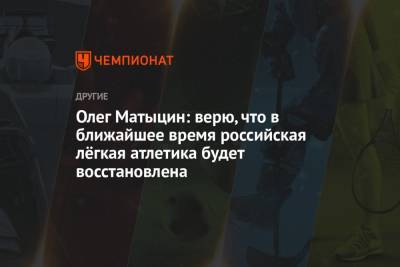 Олег Матыцин - Министр спорта Матыцин высказался о перспективах развития российской лёгкой атлетики - championat.com - Чебоксары