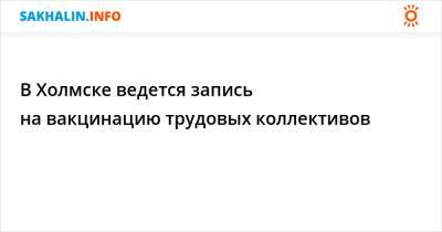 В Холмске ведется запись на вакцинацию трудовых коллективов - sakhalin.info - Сахалинская обл. - Холмск - Невельск - Углегорск - район Томаринский