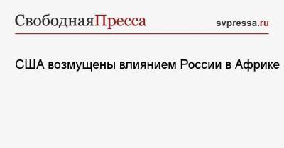США возмущены влиянием России в Африке - svpressa.ru - Англия - Ливия - Женева