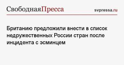 Георгий Мурадов - Британию предложили внести в список недружественных России стран после инцидента с эсминцем - svpressa.ru - Крым - Англия