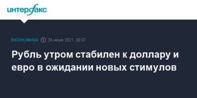 Рубль утром стабилен к доллару и евро в ожидании новых стимулов - interfax.ru - Москва