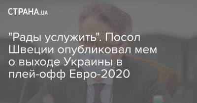 "Рады услужить". Посол Швеции опубликовал мем о выходе Украины в плей-офф Евро-2020 - strana.ua - Австрия - Украина - Швеция