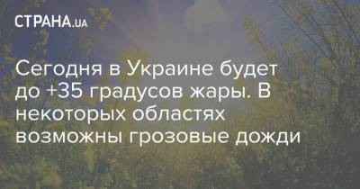 Сегодня в Украине будет до +35 градусов жары. В некоторых областях возможны грозовые дожди - strana.ua - Киев - Крым - Ивано-Франковская обл. - Николаевская обл. - Волынская обл. - Тернопольская обл. - Одесская обл. - Черновицкая обл. - Львовская обл. - Херсонская обл.