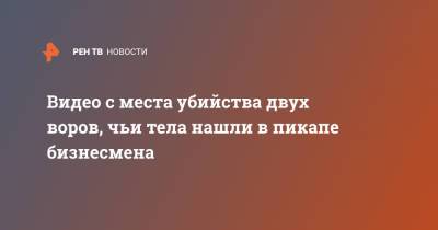 Видео с места убийства двух воров, чьи тела нашли в пикапе бизнесмена - ren.tv - Тула - Тульская обл.