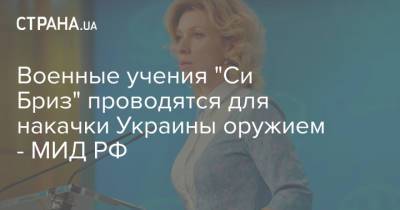Военные учения "Си Бриз" проводятся для накачки Украины оружием - МИД РФ - strana.ua - Россия - США - Украина - Киев - Вашингтон