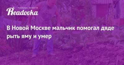 В Новой Москве мальчик помогал дяде рыть яму и умер - readovka.news - Москва - Ростовская обл.