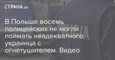 В Польше восемь полицейских не могли поймать неадекватного украинца с огнетушителем. Видео - strana.ua - Украина - Польша - Варшава