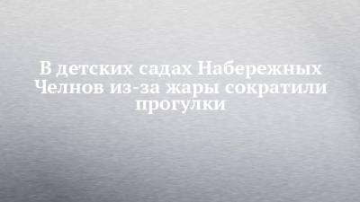 В детских садах Набережных Челнов из-за жары сократили прогулки - chelny-izvest.ru - Набережные Челны