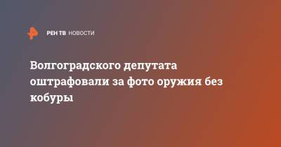 Волгоградского депутата оштрафовали за фото оружия без кобуры - ren.tv - Волгоград - Вологда