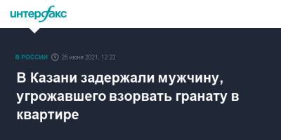 В Казани задержали мужчину, угрожавшего взорвать гранату в квартире - interfax.ru - Москва - респ. Татарстан - Казань