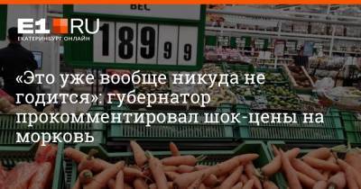 Евгений Куйвашев - «Это уже вообще никуда не годится»: губернатор прокомментировал шок-цены на морковь - e1.ru - Екатеринбург