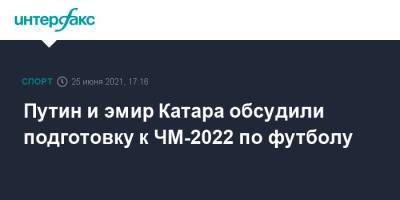 Владимир Путин - Путин и эмир Катара обсудили подготовку к ЧМ-2022 по футболу - sport-interfax.ru - Москва - Россия - Катар