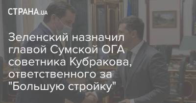 Владимир Зеленский - Дмитрий Живицкий - Зеленский назначил главой Сумской ОГА советника Кубракова, ответственного за "Большую стройку" - strana.ua - Украина - Сумская обл. - Сумы