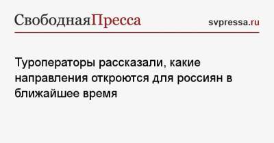 Майя Ломидзе - Туроператоры рассказали, какие направления откроются для россиян в ближайшее время - svpressa.ru - Россия - Крым - Краснодарский край - Болгария - Кипр - Греция