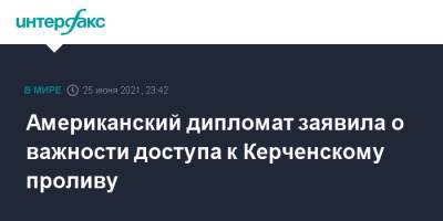 Кристина Квин - Американский дипломат заявила о важности доступа к Керченскому проливу - interfax.ru - Москва - США - Украина - Бердянск - Черное Море