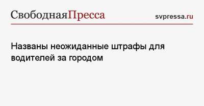 Егор Редин - Названы неожиданные штрафы для водителей за городом - svpressa.ru - Россия