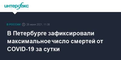 В Петербурге зафиксировали максимальное число смертей от COVID-19 за сутки - interfax.ru - Москва - Россия - Санкт-Петербург - Петербург