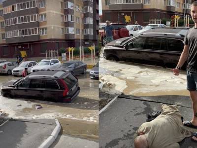 Пенсионера утянуло под воду в коммунальной луже в Тюмени. Его чудом спас прохожий - bloknot.ru - Тюмень