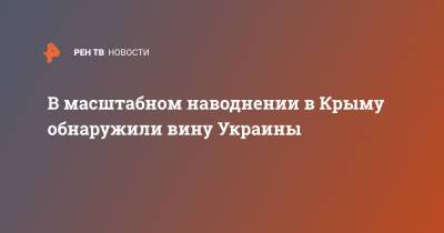 В масштабном наводнении в Крыму обнаружили вину Украины - ren.tv - Россия - Украина - Крым