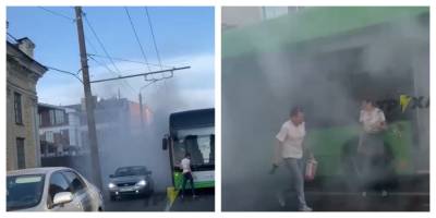Новый троллейбус загорелся на ходу, кадры ЧП: "Главное чтобы живы были" - politeka.net - Украина - Харьковская обл.