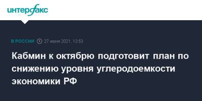 Владимир Путин - Кабмин к октябрю подготовит план по снижению уровня углеродоемкости экономики РФ - interfax.ru - Москва - Россия