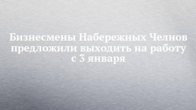 Борис Титов - Бизнесмены Набережных Челнов предложили выходить на работу с 3 января - chelny-izvest.ru - Россия - Набережные Челны