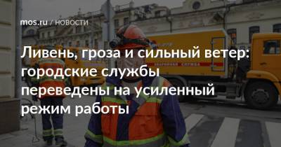 Ливень, гроза и сильный ветер: городские службы переведены на усиленный режим работы - mos.ru - Москва
