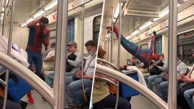 Танец «Человека-паука» в московском метро попал на видео - gazeta.ru - Москва - Санкт-Петербург - Минск