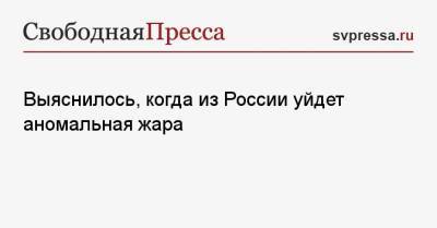 Роман Вильфанд - Выяснилось, когда из России уйдет аномальная жара - svpressa.ru - Москва - Россия - ЦФО