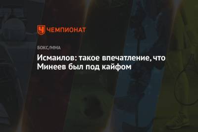 Магомед Исмаилов - Владимир Минеев - Исмаилов: такое впечатление, что Минеев был под кайфом - championat.com - Россия
