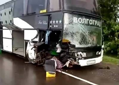 Иномарка под Волгоградом протаранила автобус с возвращавшимися из Анапы туристами - province.ru - Россия - Анапа - Волгоград - Ростовская обл. - Волгоградская обл.
