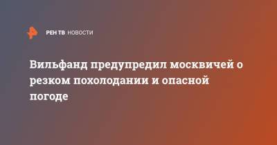 Роман Вильфанд - Вильфанд предупредил москвичей о резком похолодании и опасной погоде - ren.tv - Московская обл.