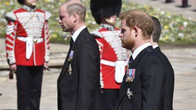 принц Уильям - принц Гарри - принц Чарльз - Кейт Миддлтон - герцог Филипп - Королевский эксперт заявил, что принцы Гарри и Уильям "сцепились" на похоронах деда - newinform.com