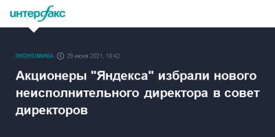 Аркадий Волож - Акционеры "Яндекса" избрали нового неисполнительного директора в совет директоров - interfax.ru - Москва - Россия
