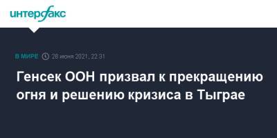 Антониу Гутерриш - Эфиопия - Генсек ООН призвал к прекращению огня и решению кризиса в Тыграе - interfax.ru - Москва