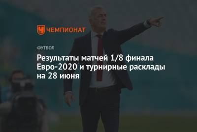 Результаты матчей 1/8 финала Евро-2020 и турнирные расклады на 28 июня - championat.com - Испания - Хорватия - Дания - Копенгаген