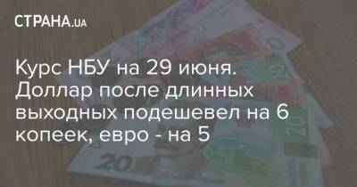 Курс НБУ на 29 июня. Доллар после длинных выходных подешевел на 6 копеек, евро – на 5 - cryptos.tv - Украина