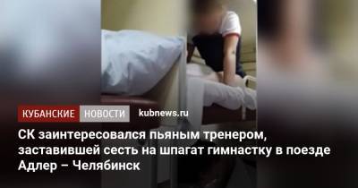 СК заинтересовался пьяным тренером, заставившей сесть на шпагат гимнастку в поезде Адлер – Челябинск - kubnews.ru - Краснодарский край - Краснодар - Челябинск - Адлер