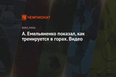 Магомед Исмаилов - Александр Емельяненко - А. Емельяненко показал, как тренируется в горах. Видео - championat.com - Россия - респ. Карачаево-Черкесия