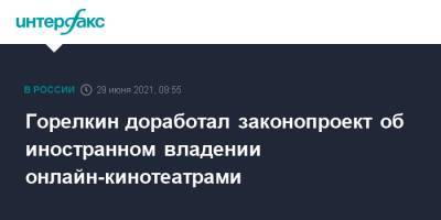 Антон Горелкин - Горелкин доработал законопроект об иностранном владении онлайн-кинотеатрами - interfax.ru - Москва - Россия