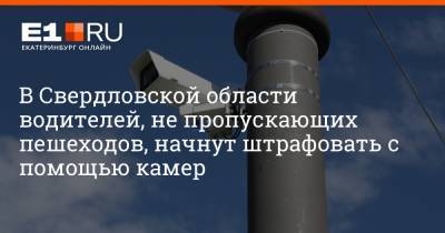 В Свердловской области водителей, не пропускающих пешеходов, начнут штрафовать с помощью камер - e1.ru - Екатеринбург - Свердловская обл.