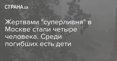 Жертвами "суперливня" в Москве стали четыре человека. Среди погибших есть дети - strana.ua - Москва - Россия - Украина - Московская обл.