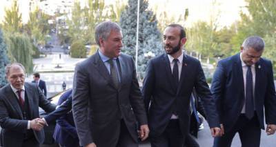 Вячеслав Володин - Арарат Мирзоян - Володин поздравил Мирзояна с победой партии "Гражданский договор" на выборах в Армении - ru.armeniasputnik.am - Россия - Армения