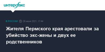 Жителя Пермского края арестовали за убийство экс-жены и двух ее родственников - interfax.ru - Москва - Пермский край