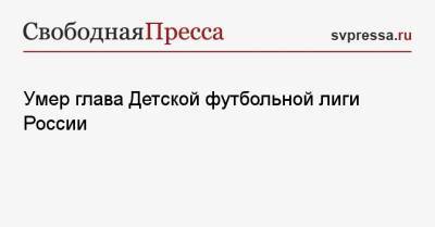 Умер глава Детской футбольной лиги России - svpressa.ru - Москва - Россия - Швейцария