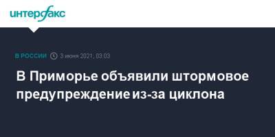 В Приморье объявили штормовое предупреждение из-за циклона - interfax.ru - Москва - Приморье край