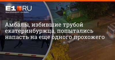 Амбалы, избившие трубой екатеринбуржца, попытались напасть еще на одного прохожего - e1.ru - Екатеринбург