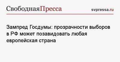 Элла Памфилова - Петр Толстой - Зампред Госдумы: прозрачности выборов в РФ может позавидовать любая европейская страна - svpressa.ru